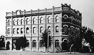 Thatcher Bank with the Opera House on the upper floors.